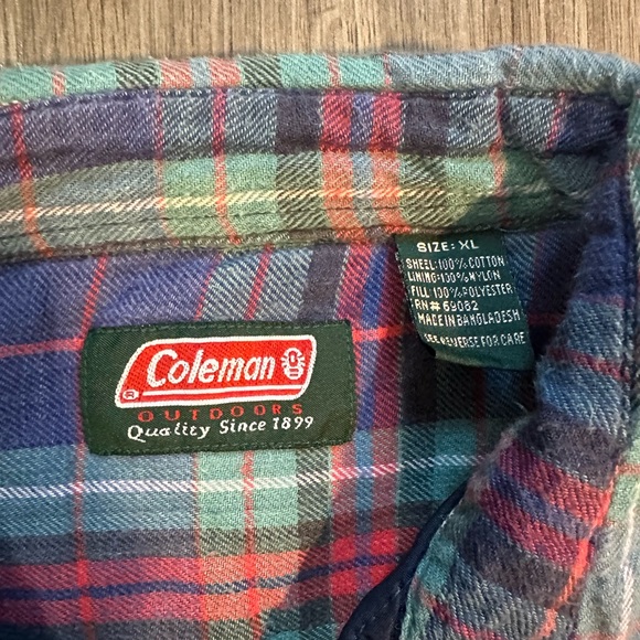 Vintage men’s Flannem Shurt Jacket with lining Coleman - Picture 6 of 7